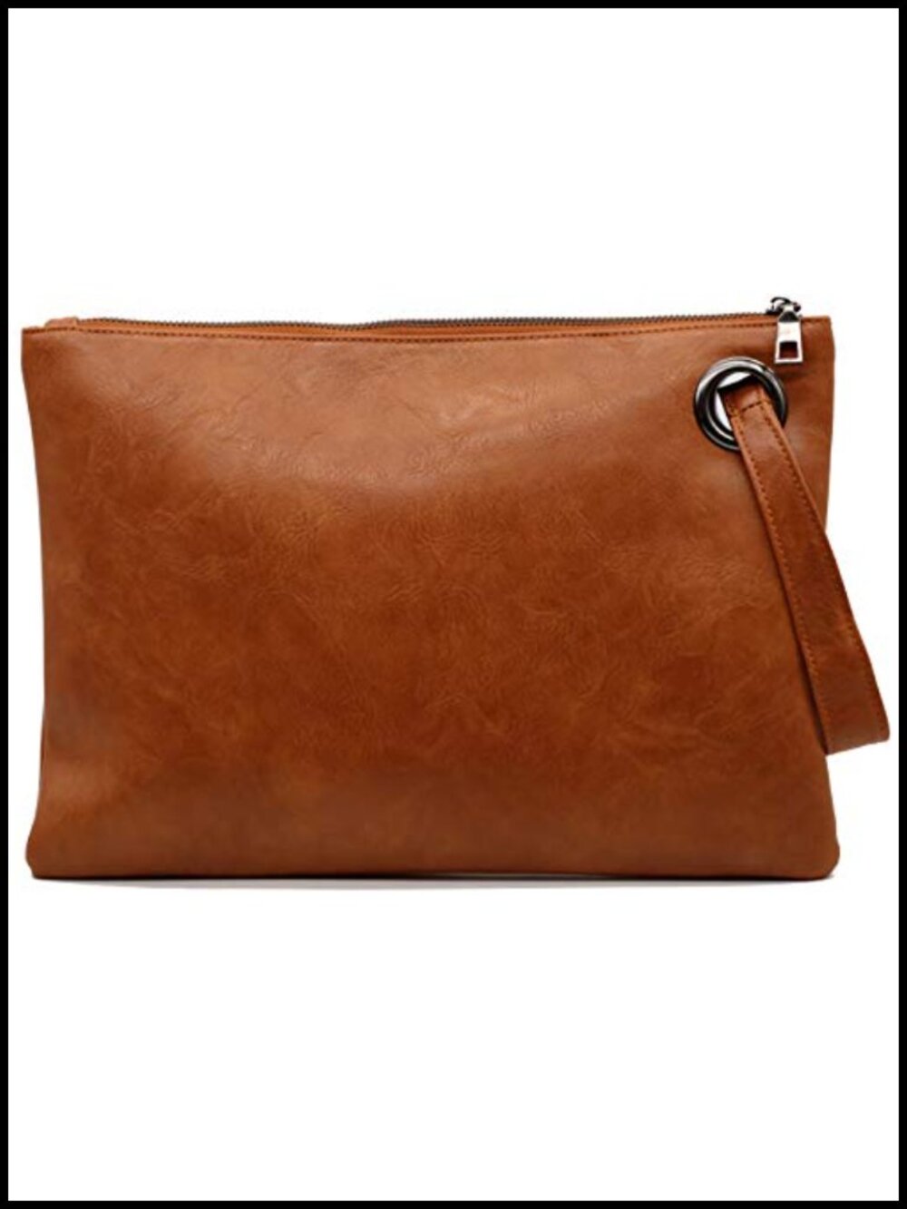 Oversized Envelope Clutch PU Faux Leather Wristlet Evening Bag Wedding Party